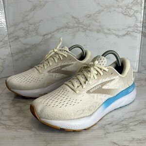 Brooks Ghost 16 Coconut Chateau Grey Blue Women Road Running Shoes size 11 M